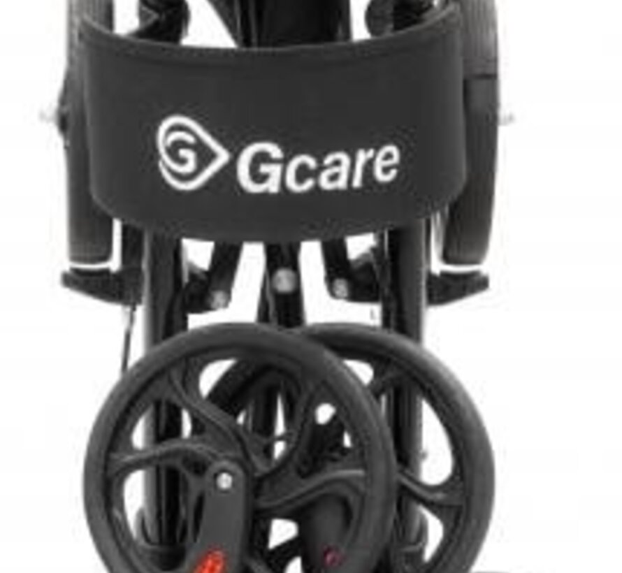 GCare Advance rollator 4 wielen, plooibaar, zwart aluminium