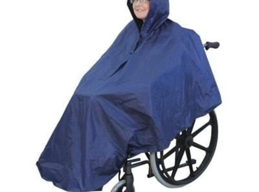 Poncho voor rolstoel.