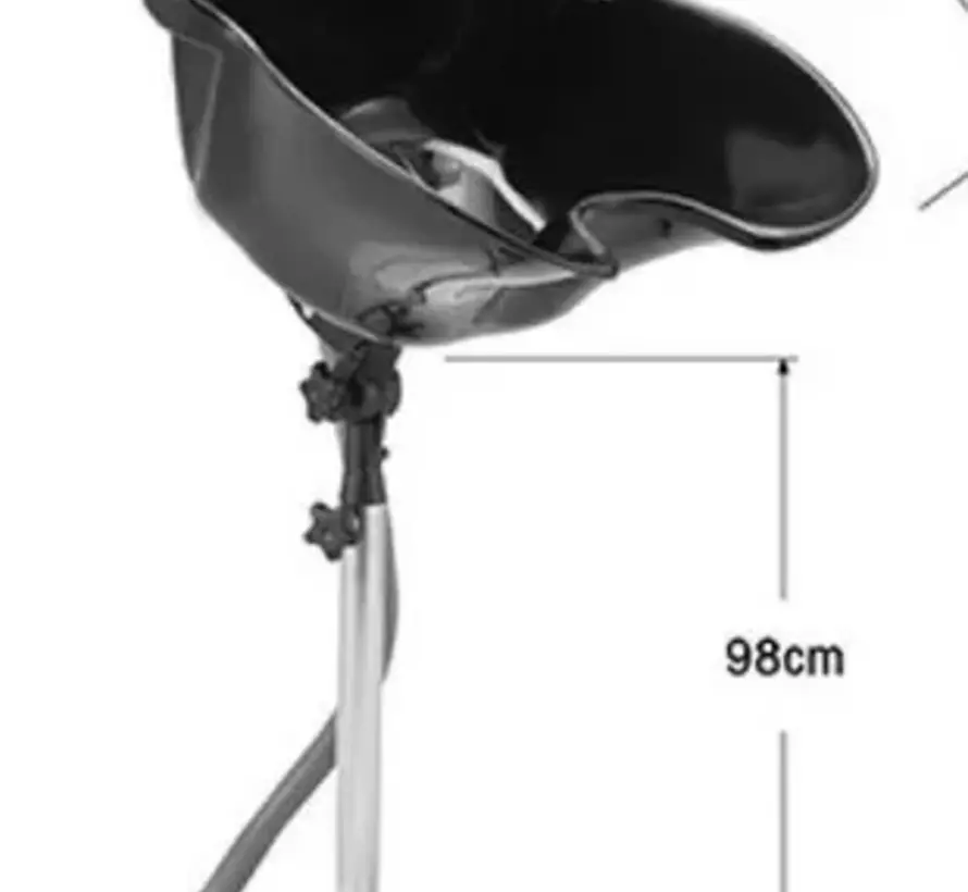 Wasbak voor kapper, kantelbak, zwart
