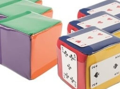 Zachte dobbelsteen met insteekzakjes