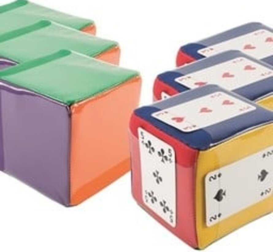 Grote zachte dobbelsteen met insteekpochetten 17 cm