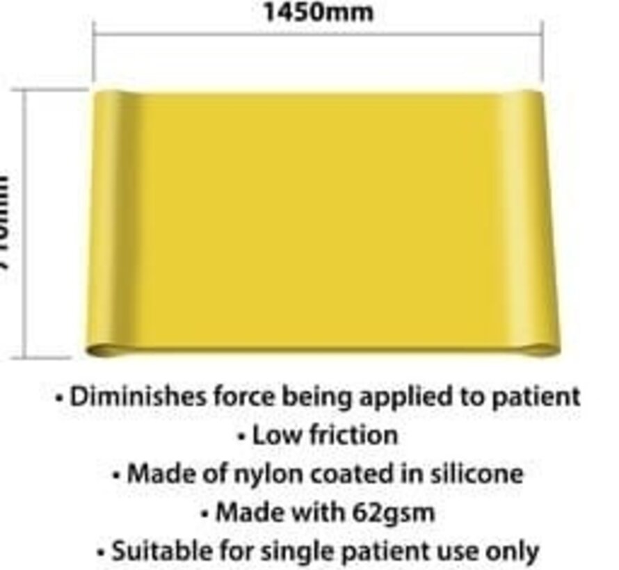 Glijlaken 145 x 71cm geel