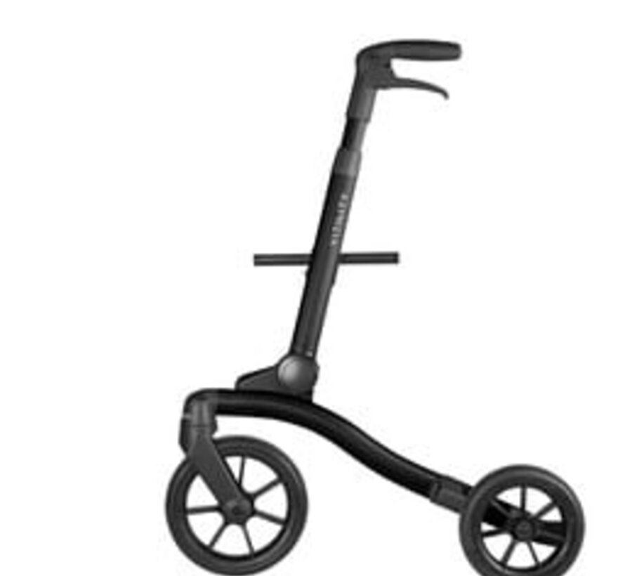 Dubbel opvouwbare zwarte rollator