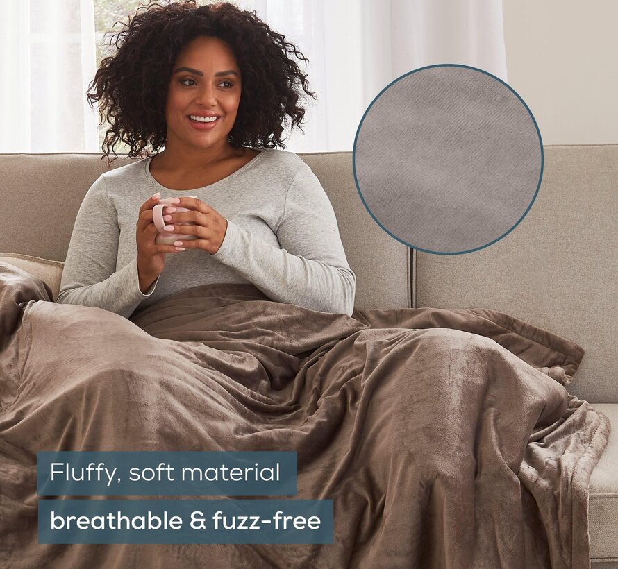 Cosy elektrische bovendeken, taupe