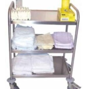 Roestvrijstalen wagen, 3 plateaus, 60 x 40 cm