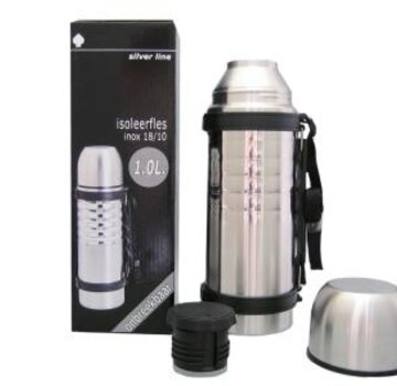 Isothermische fles in inox, onbreekbaar. Draaidop