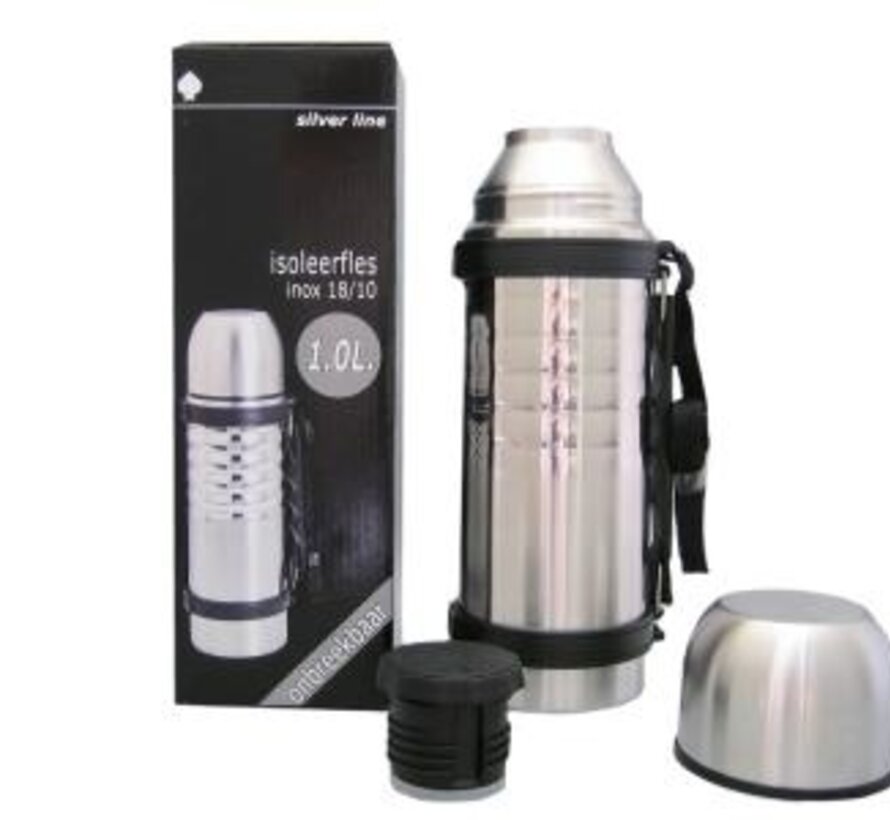 Isothermische fles in inox, onbreekbaar. Draaidop