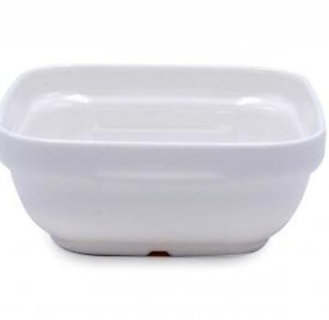 Vierkante kom van polycarbonaat, wit