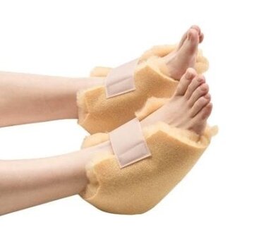 Paar hielbeschermers, synthetische pels