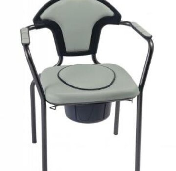 Open toiletstoel, in kitvorm, met deksel, vinyl grijs