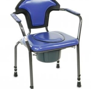 In hoogte verstelbare toiletstoel, vinyl blauw