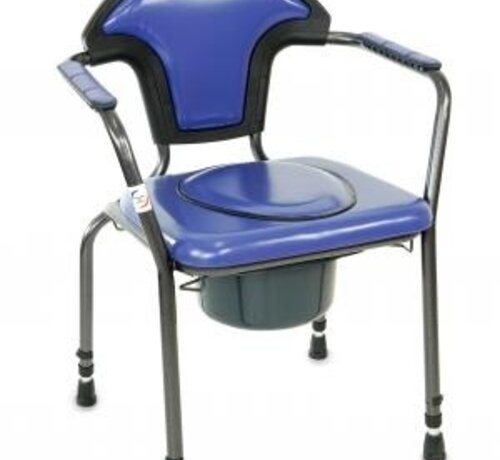 In hoogte verstelbare toiletstoel, vinyl blauw