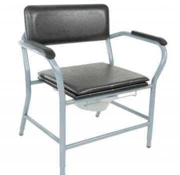 Toiletstoel voor zware persoon Candy 600, zitvlak, zwart vinyl