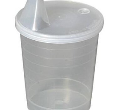 Beker met tuitdeksel voor éénmalig gebruik, 200 cc Zakje van 20