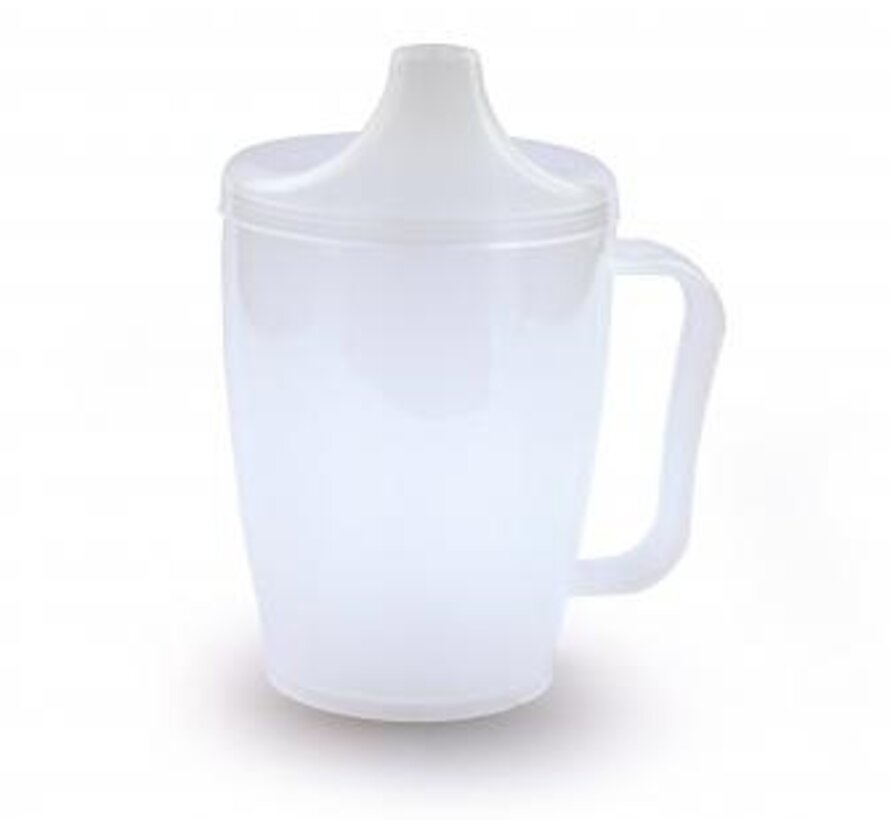 Beker met 2 tuitdeksels, 250 cc, met één handvat