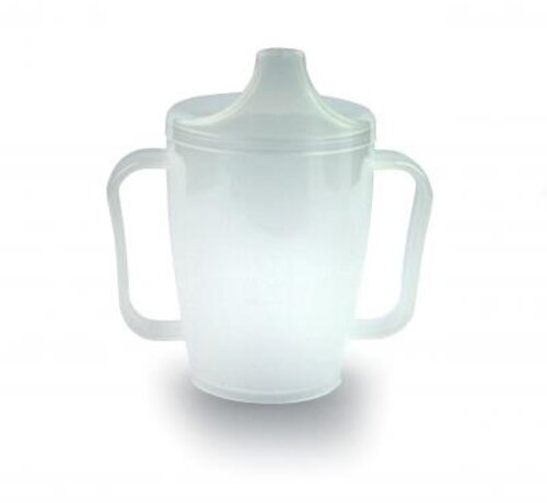 Beker met tuitdeksel en 2 handvatten, 250 cc
