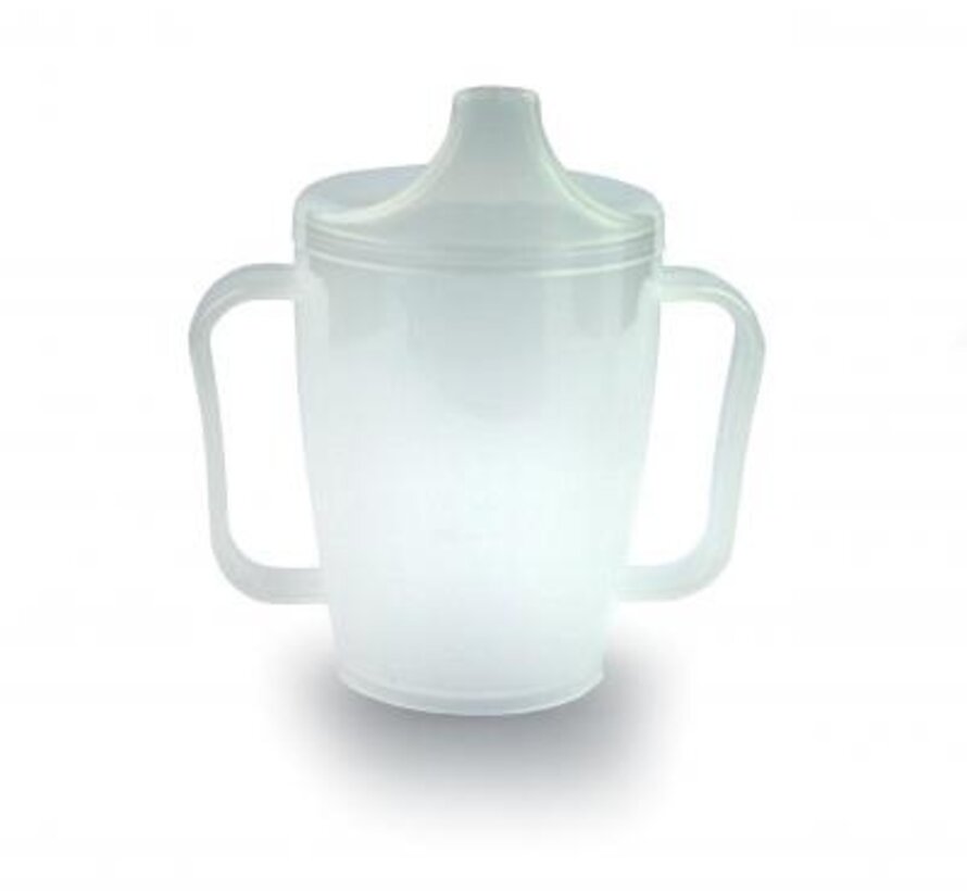 Beker met tuitdeksel en 2 handvatten, 250 cc