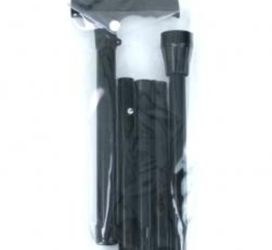 Opvouwbare wandelstok van zwart aluminium