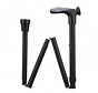 Opvouwbare wandelstok comfortgrip - zwart