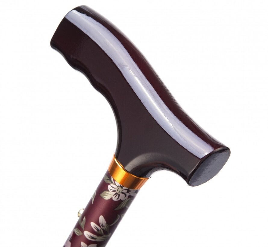 Opvouwbare wandelstok - burgundy