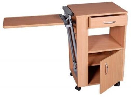 Nachtkastje op wieltjes, in de hoogte verstelbaar tablet