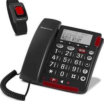 Telefoon met grote toetsen en draadloze SOS-zender