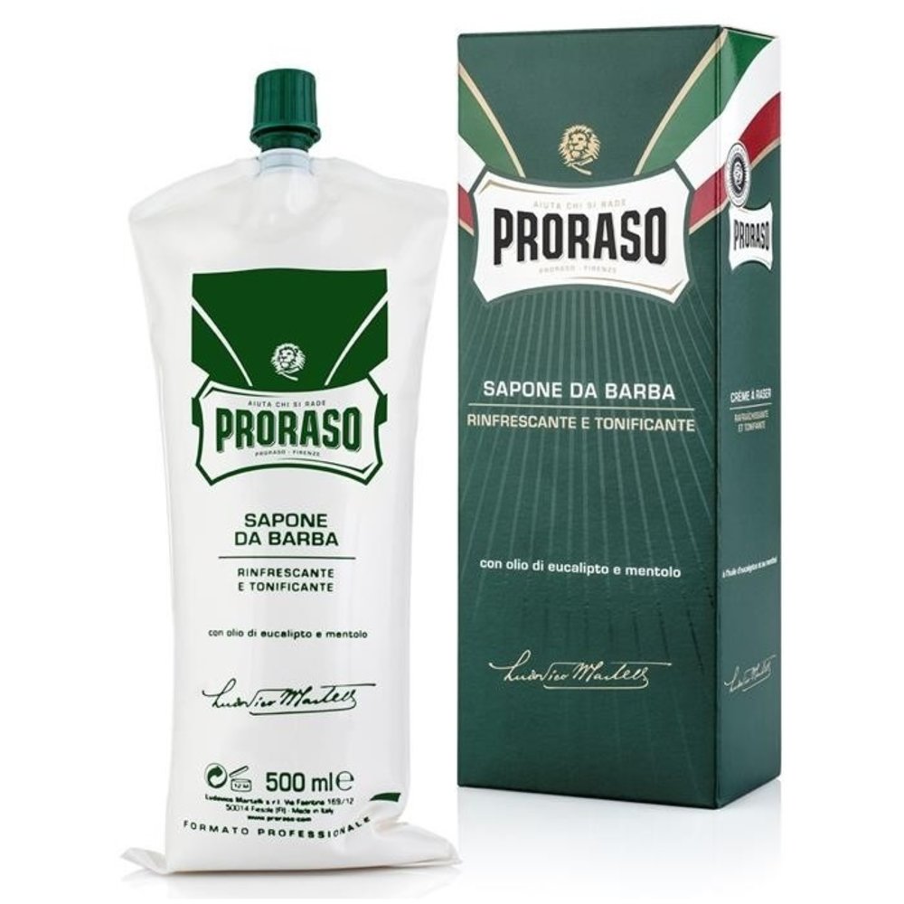 Proraso Green Refreshing Shaving Cream 500 ml - Barber Brands Europe