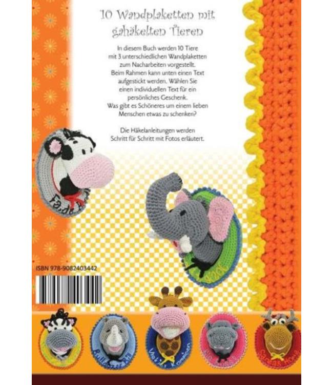 Haakpret 10 Wandplaketten mit Tieren häkeln - Anja Toonen