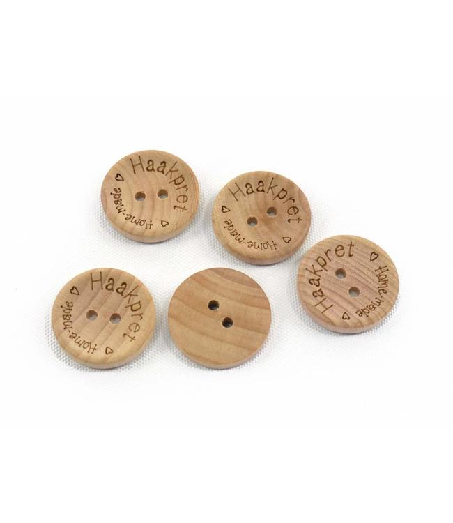 Haakpret 10 stuks houten knoop Haakpret - 2 cm