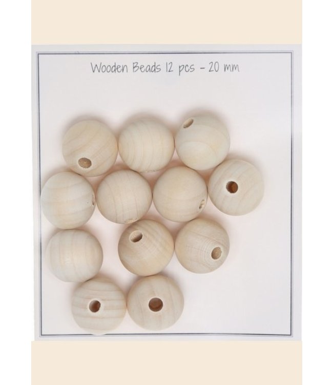 Go Handmade Wooden beads 20 mm - 12 pcs