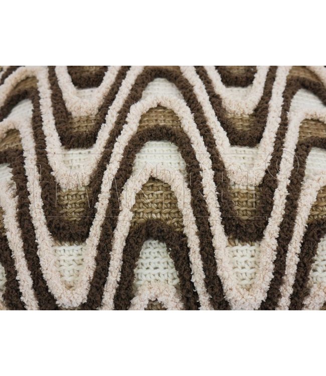 Haakpret Kussenhoes dubbele wave met 2 kleuren A5 (NL)