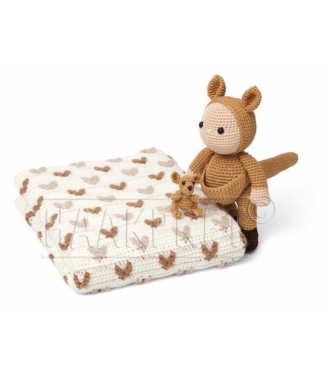 Haakpret Pattern baby blanket with big heart (Dutch)