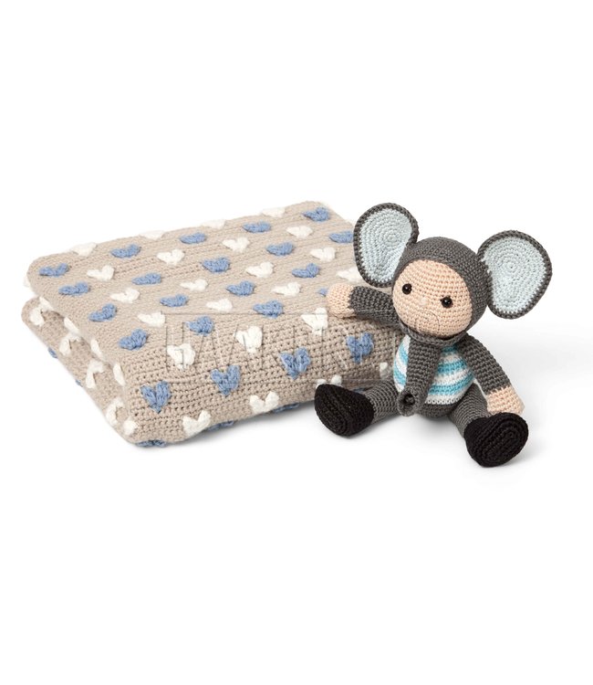 Haakpret Muster Babydecke mit großem Herzen (Niederländisch)