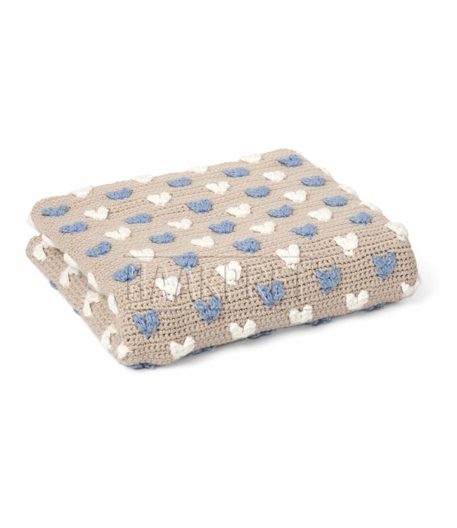 Haakpret Pattern baby blanket with big heart (Dutch)