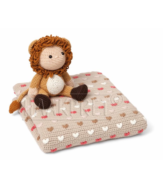 Haakpret Pattern baby blanket with small heart (Dutch)