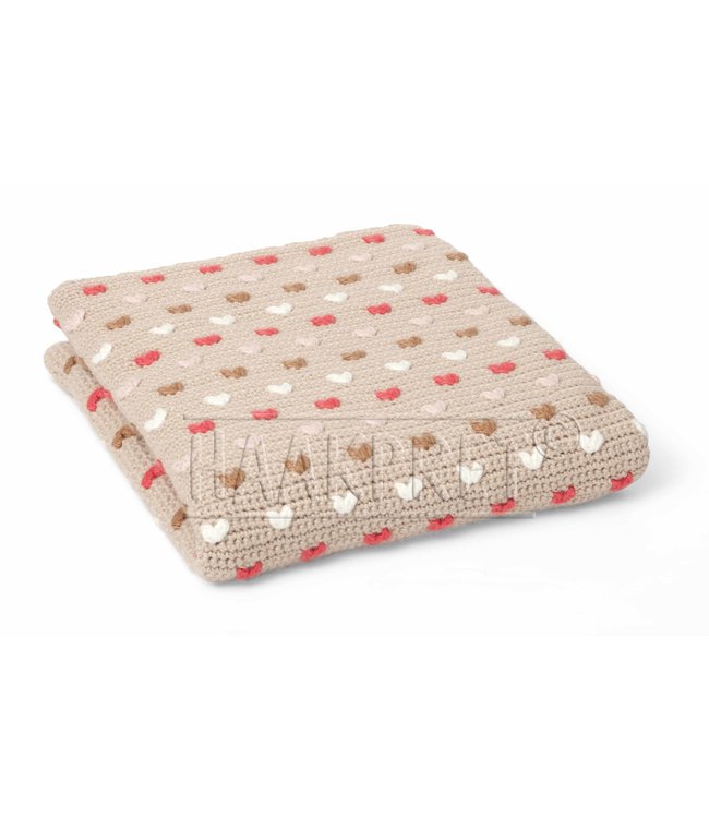 Haakpret Pattern baby blanket with small heart (Dutch)