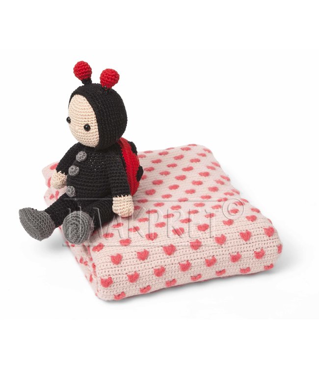 Haakpret Pattern baby blanket with small heart (Dutch)