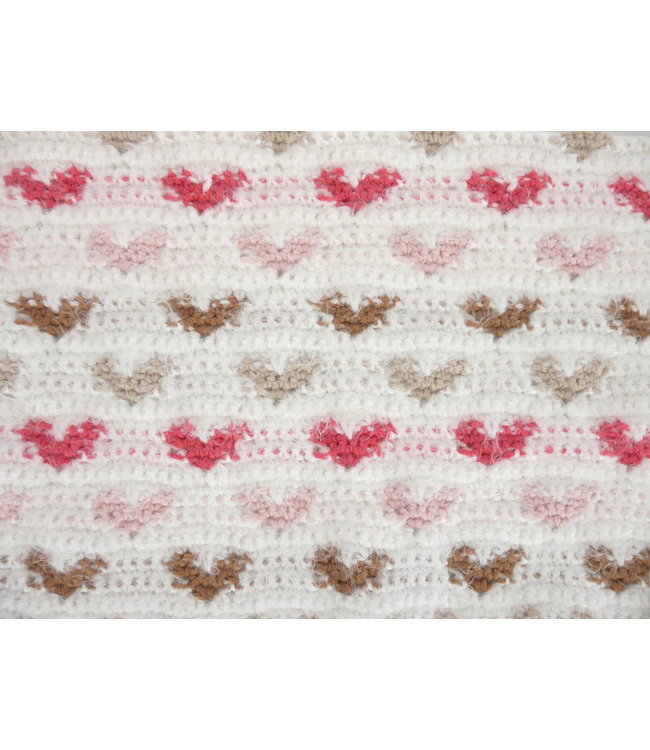 Haakpret Couverture de bébé avec un coeur de couleur (Néerlandais)