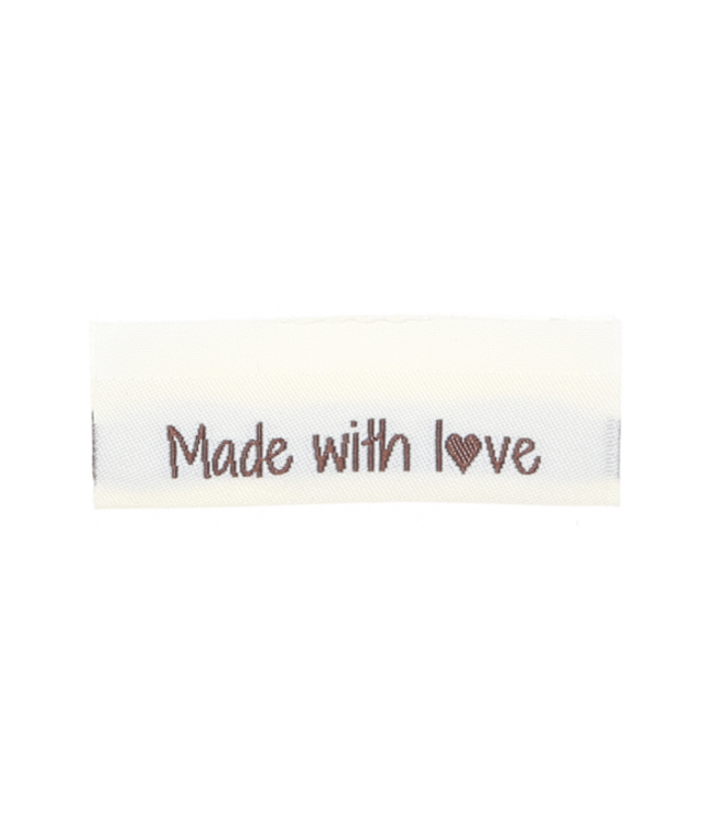 Go Handmade Geweven labels MADE WITH LOVE - 50 x 11,5 mm - 10st