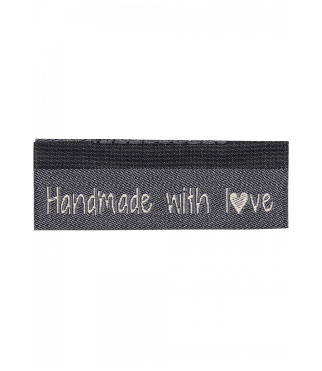 Go Handmade Geweven labels HANDMADE WITH LOVE - 50 x 11,5 mm - 10st