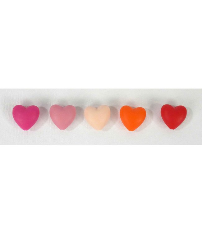 Scheepjes Lot de 5 coeurs en silicone de couleurs différentes SET 2