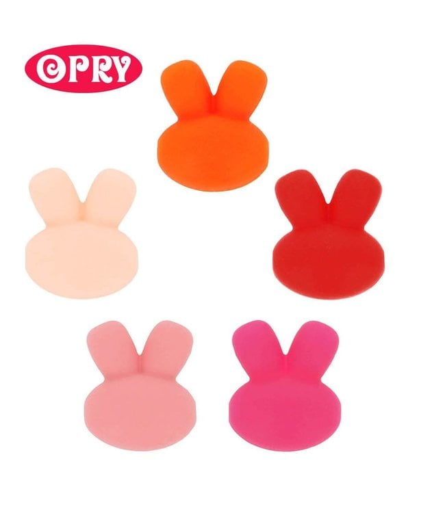 Scheepjes Set van 5 verschillende kleuren silicone konijntjes SET 2