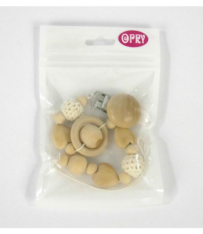 Scheepjes Schnuller Clip Natur - vollständig und bereit - 24cm