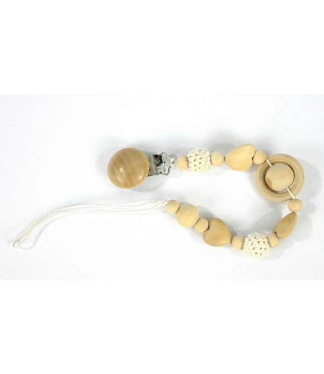 Scheepjes Pacifier clip nature - complete and ready - 24cm