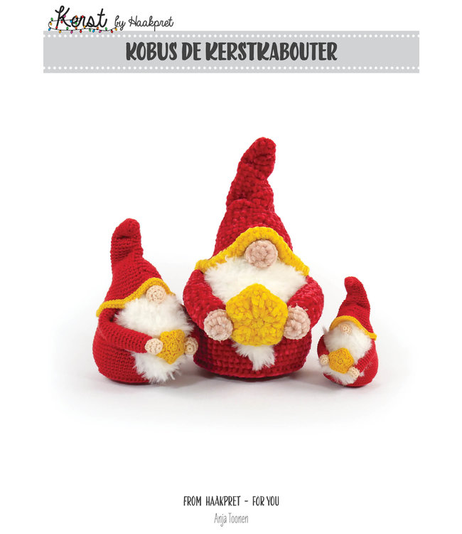 Haakpret Kobus Kerstkabouter - werkbeschrijving A5 - Nederlands