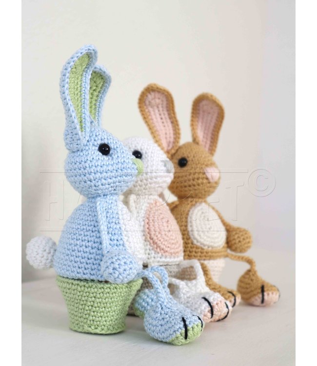 Haakpret Keesie Konijn eierwarmer - description du crochet néerlandais A5