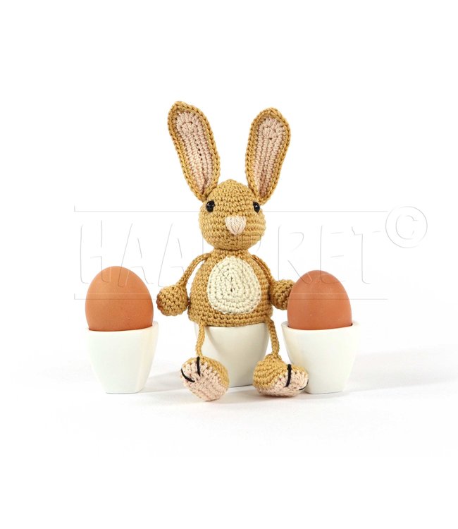 Haakpret Keesie Konijn eierwarmer - description du crochet néerlandais A5