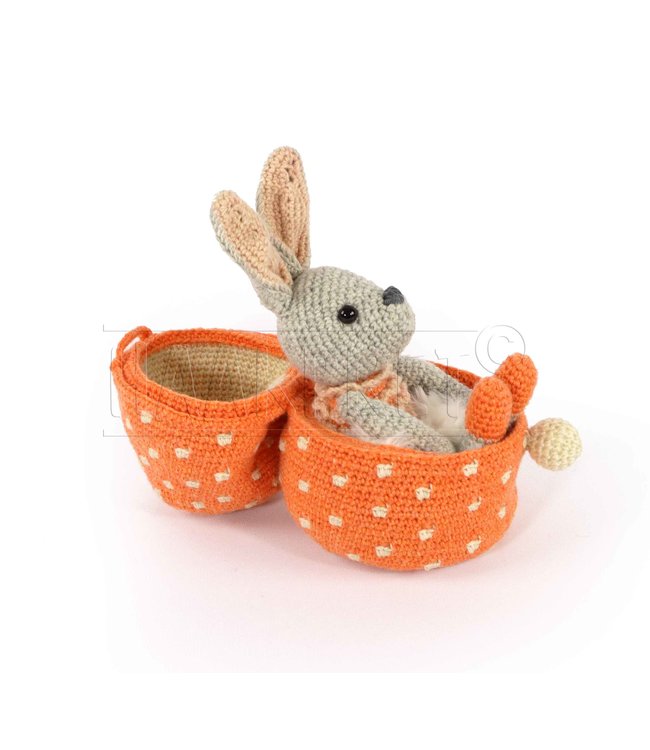 Haakpret Familie Konijn met deelbaar ei - description du crochet néerlandais A5