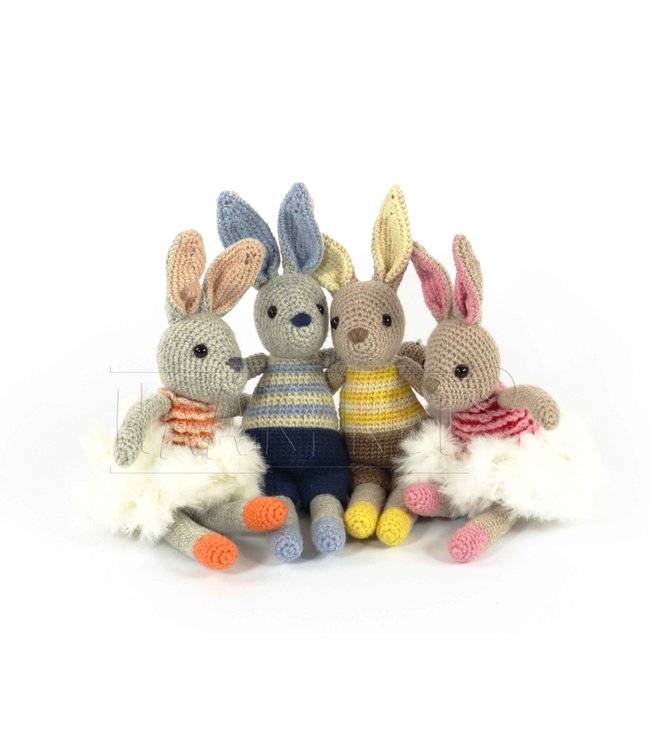 Haakpret Familie Konijn met deelbaar ei - Dutch crochet description A5