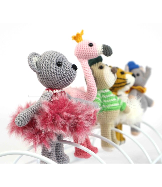 Haakpret Nr. 2 Knijpertje Flamingo - Dutch crochet description A5